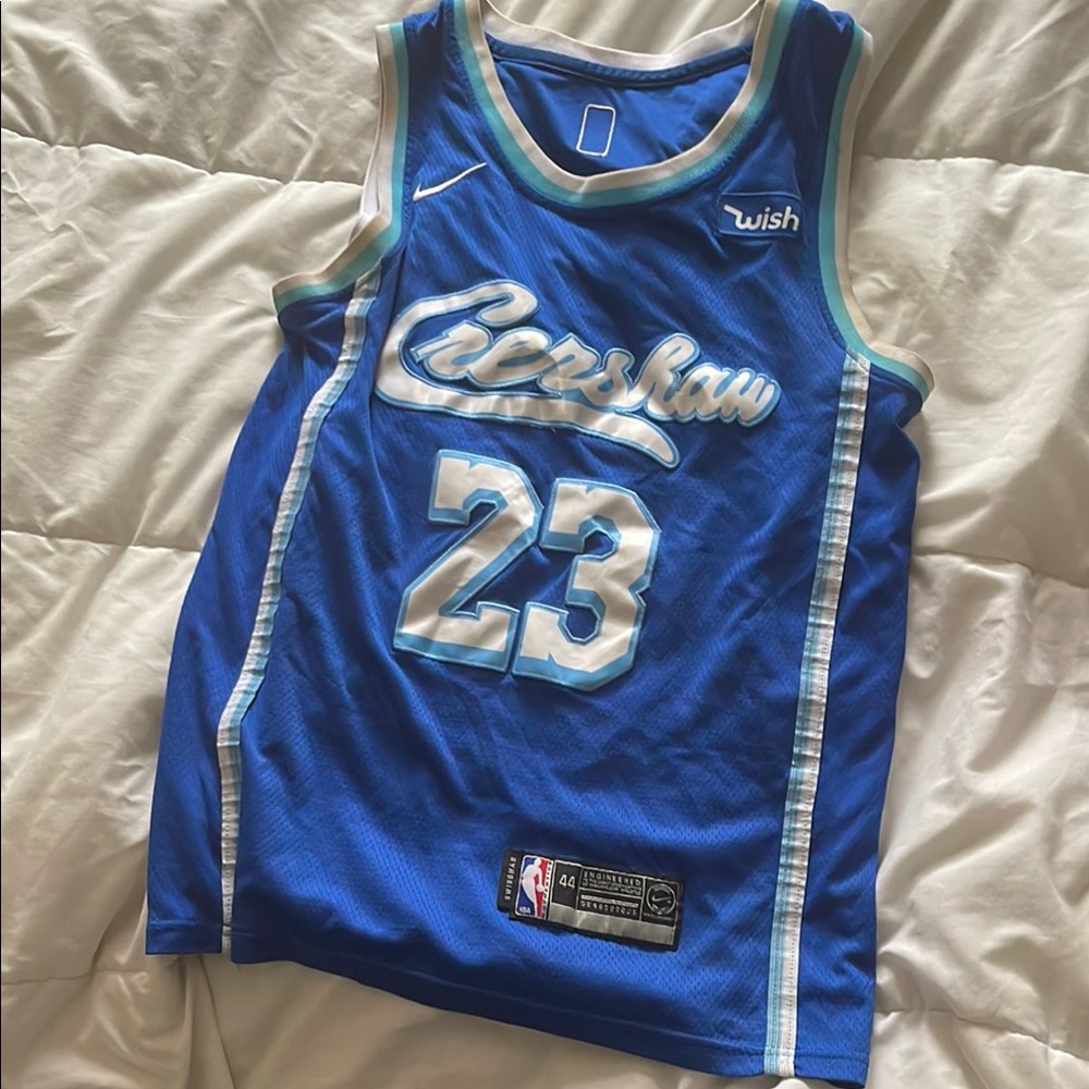 Blue Basketball Jersey with White Accents